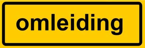 Tekstbord "omleiding"