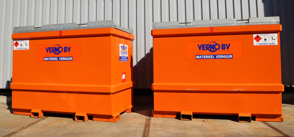 Brandstoftank 3.000 liter | IBC keur | Met pompinstallatie