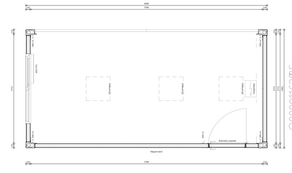 Schakelunit 6 x 3 meter inclusief airco